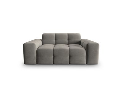 Micadoni 2-Sitzer Samtstoff Sofa Kendal | Bezug Dark Grey | Beinfarbe Black Beec...