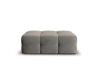 Micadoni Samtstoff Pouf Hocker Kendal | Bezug Dark Grey | Beinfarbe Black Beech ...