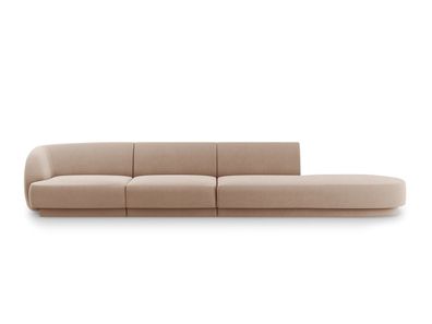 Micadoni 4-Sitzer Rechts Samtstoff Sofa Miley | Bezug Cappuccino |...