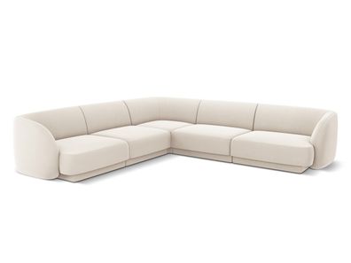 Micadoni 5-Sitzer Samtstoff Symmetrisches Ecksofa Miley | Bezug Li...