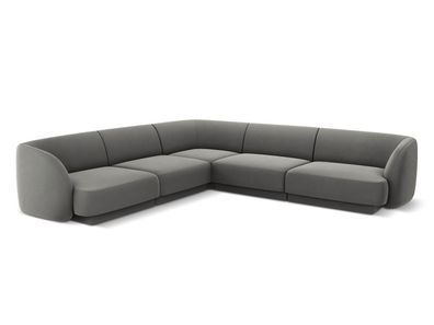 Micadoni 5-Sitzer Samtstoff Symmetrisches Ecksofa Miley | Bezug Li...