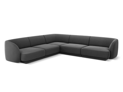 Micadoni 5-Sitzer Samtstoff Symmetrisches Ecksofa Miley | Bezug Gr...