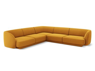 Micadoni 5-Sitzer Samtstoff Symmetrisches Ecksofa Miley | Bezug Ye...