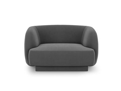 Micadoni Samtstoff Sessel Miley | Bezug Grey | Beinfarbe Black Pla...