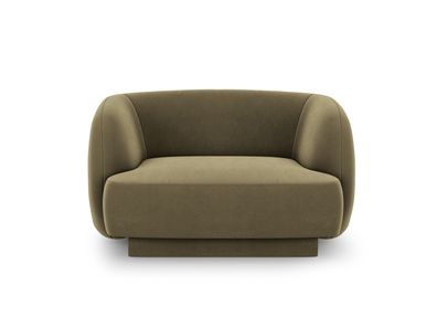 Micadoni Samtstoff Sessel Miley | Bezug Green | Beinfarbe Black Pl...