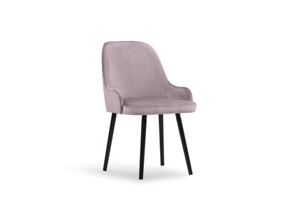 Micadoni Samtstoff Stuhl Flint | Bezug Lavender | Beinfarbe Black ...