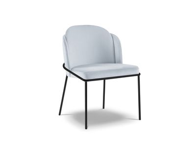 Micadoni Stuhl Limmen | Bezug Light Blue | Beinfarbe Black Metal...