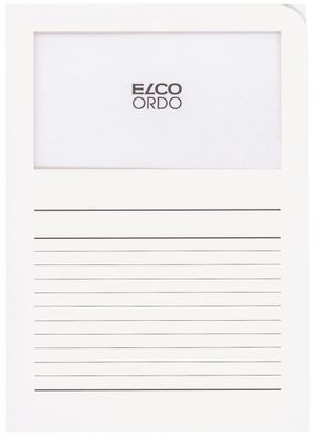 Elco 29489.10 Sichtmappen Ordo classico - mit Sichtfenster und Linien, weiß, 100 ...