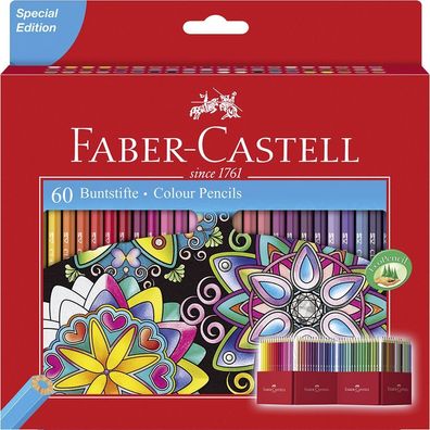 FABER-CASTELL 111260 Farbstifte CASTLE 60 Farben sortiert Promo Kartonetui(S-PL)