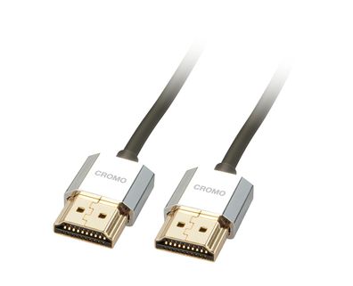 Lindy 41670 CROMO Slim HDMI High Speed A/ A Kabel, 0,5m mit Ethernet