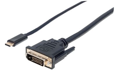 Manhattan 152457 Manhattan USB Typ C auf DVI-Adapterkabel 2m schwarz