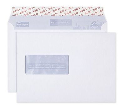 ELCO 38999 ELCO Briefumschläge Proclima DIN C5 mit Fenster weiß 500 St.
