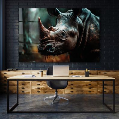 Wandbild Nashorn Tier , Leinwand , Acrylglas , Poster Kunst Deko
