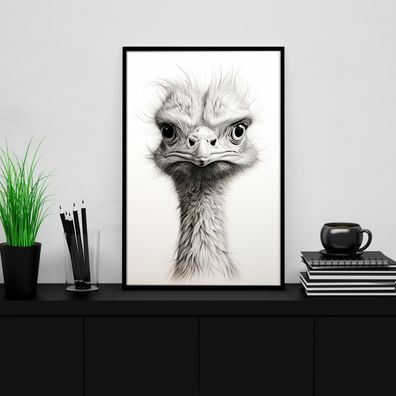 Wandbild Straußenvogel Bird Tier , Leinwand , Acrylglas , Poster Modern Kunst Deko