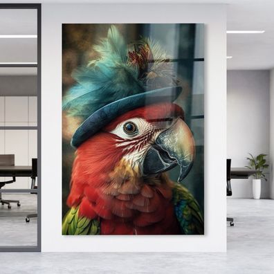 Wandbild Vogel Kaiserlicher Papagei , Leinwand , Acrylglas , Poster Modern Kunst Deko