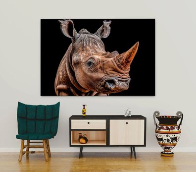 Wandbild Nashorn Tier , Leinwand , Acrylglas , Poster Modern Deko Kunst