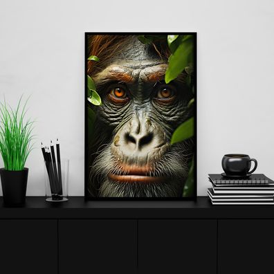 Wandbild Gorilla affe tier face , Leinwand , Acrylglas Poster Modern Deko Kunst