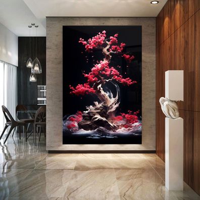 Wandbild Japanischer Bonsai Baum , Leinwand , Acrylglas , Poster Deko kunst
