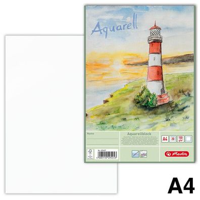 herlitz 495457 Aquarell-Block 210 x 298 mm Inhalt: 20 Blatt(S)