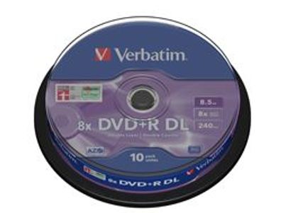 Verbatim 43666 1x10 DVD + R Double Layer 8x Speed, 8,5GB matt silver