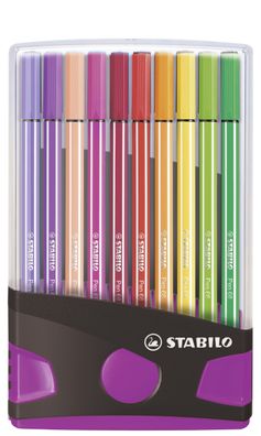 Stabilo 1797088 Stabilo Fasermaler Pen 68, 20er ColorParade, grau/ pink
