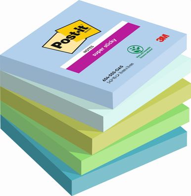 Post-it® 654-5SS-OAS Haftnotizblock Super Sticky Notes Oasis Collection 76 x 76 ...