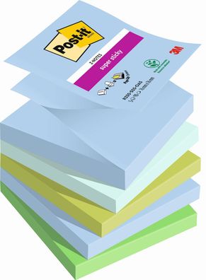 Post-it® R330-5SS-OAS Haftnotizblock Super Sticky Z-Notes Oasis Collection - 76 x ...