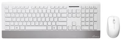 MediaRange MROS106 Funk-Tastatur- und Maus-Set Highline, QWERTZ weiß/ silber