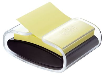 Post-it® SuperSticky PRO-B1Y Haftnotizspender für Z-Notes, gefüllt, schwarz/ trans...