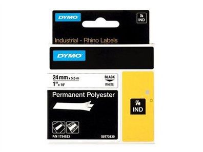 Dymo 1734523 Dymo Rhino 6000+ Perm. Polyester 24 mm x 5,5 m schwarz auf trans