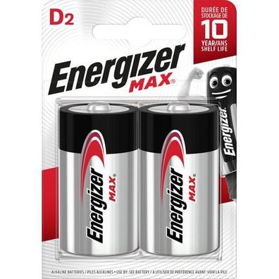 Energizer E302306802 Batterie Max Mono D 1,5V, weiß/ rot, 2 Stück