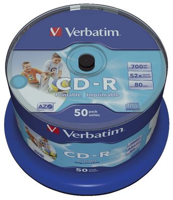 Verbatim 43438 1x50 Verbatim CD-R 80 / 700MB 52x Speed wide printable generic