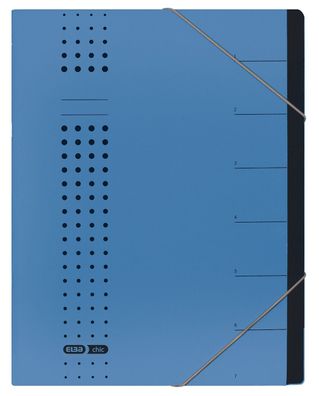 Elba 400002020 Ordnungsmappe chic - 7 Fächer, A4, Karton (RC), 450 g/ qm, blau