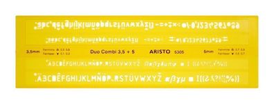 Aristo AR5305 Isonorm-schriftschablone Duo Fineliner, gerade (Mittelschrift), ...