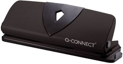 Q-Connect® KF01238 Doppellocher mit Anschlagschiene - 16 Blatt, schwarz