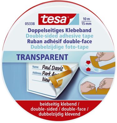 Tesa® 05338-00000-01 Bastelband Doppelband PP beidseitig klebend 10 m(PL)