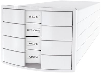 HAN 1012-12 Schubladenbox IMPULS - A4/ C4, 4 geschlossene Schubladen, weiß(T)
