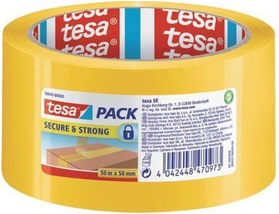 tesa® 58643-00000-00 Packband tesapack® Secure & Strong - 50 mm x 50m, gelb