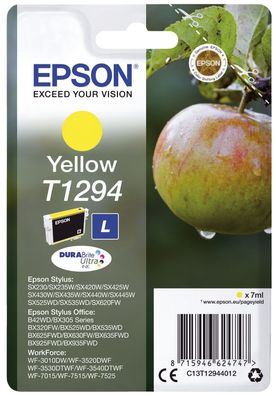 Epson C13T12944012 Epson Tintenpatrone yellow DURABrite T 129 T 1294