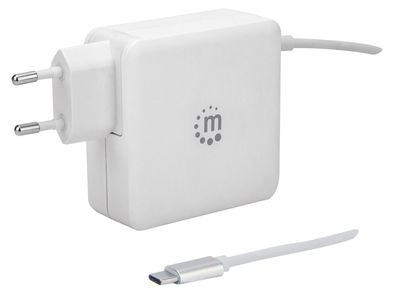 Manhattan 180245 Manhattan USB-Netzteil mit USB-C-Kabel PD + USB-A Ladeport wei