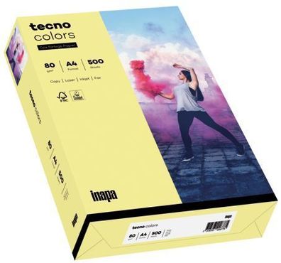 TECNO 2100011397 Multifunktionspapier tecno® colors A4 80 g/ qm hellgelb 500 Blatt