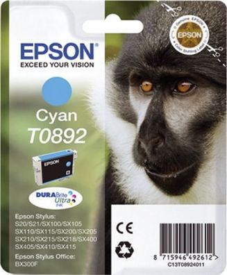 Epson C13T08924011 Epson DURABrite Ultra Ink T 089 Tintenpatrone cyan T 0892