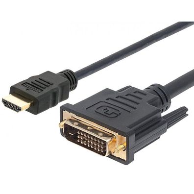 Techly ICOC-HDMI-D-018 Techly HDMI zu DVI-D Kabel 1,8m schwarz