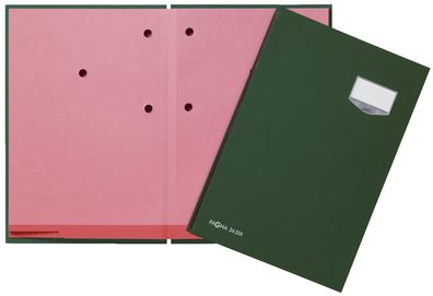 Pagna® 24201-03 Unterschriftsmappe DE LUXE - 20 Fächern, A4, Leinen-Einband, grün