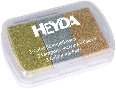 Heyda 204888466 Stempelkissen 3-Color 9 x 6 cm Metallicfarben