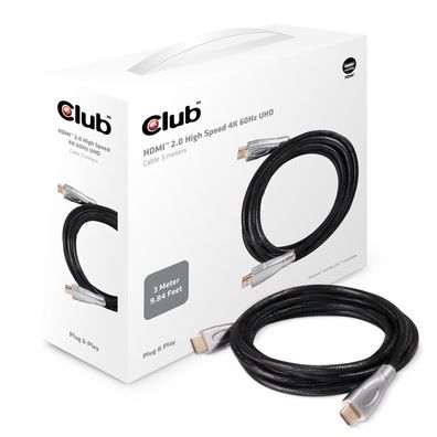 Club 3D CAC-1310 Club3D HDMI-Kabel A -> A 2.0 High Speed 4K60Hz UHD 3 Meter retail