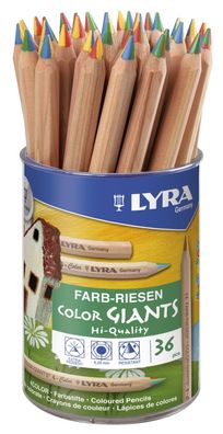 LYRA 3933365 Farbstift Farb-Riesen 4-Color naturbelassen