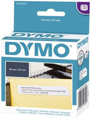 Dymo S0722550 Vielzweck-Etiketten 19 x 51 mm weiß 500 St(T)
