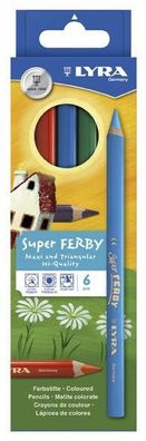 LYRA 3721060 Farbstift Super Ferby 6 Stück im Etui lackiert dreiflächig