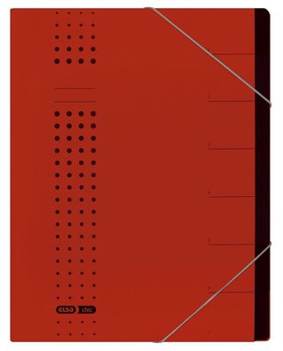 Elba 400002024 Ordnungsmappe chic - 7 Fächer, A4, Karton (RC), 450 g/ qm, rot